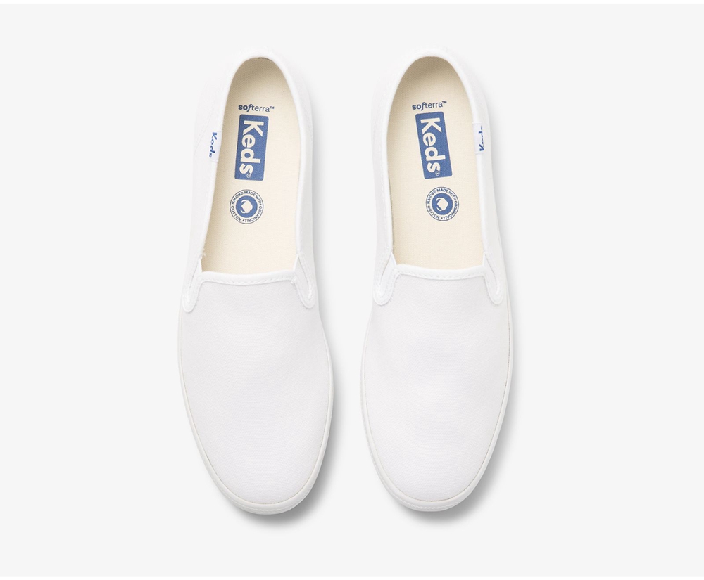 Keds Slip Ons Damen Weiß - Champion Slip On Organic Cotton Segeltuch - GQK-042186